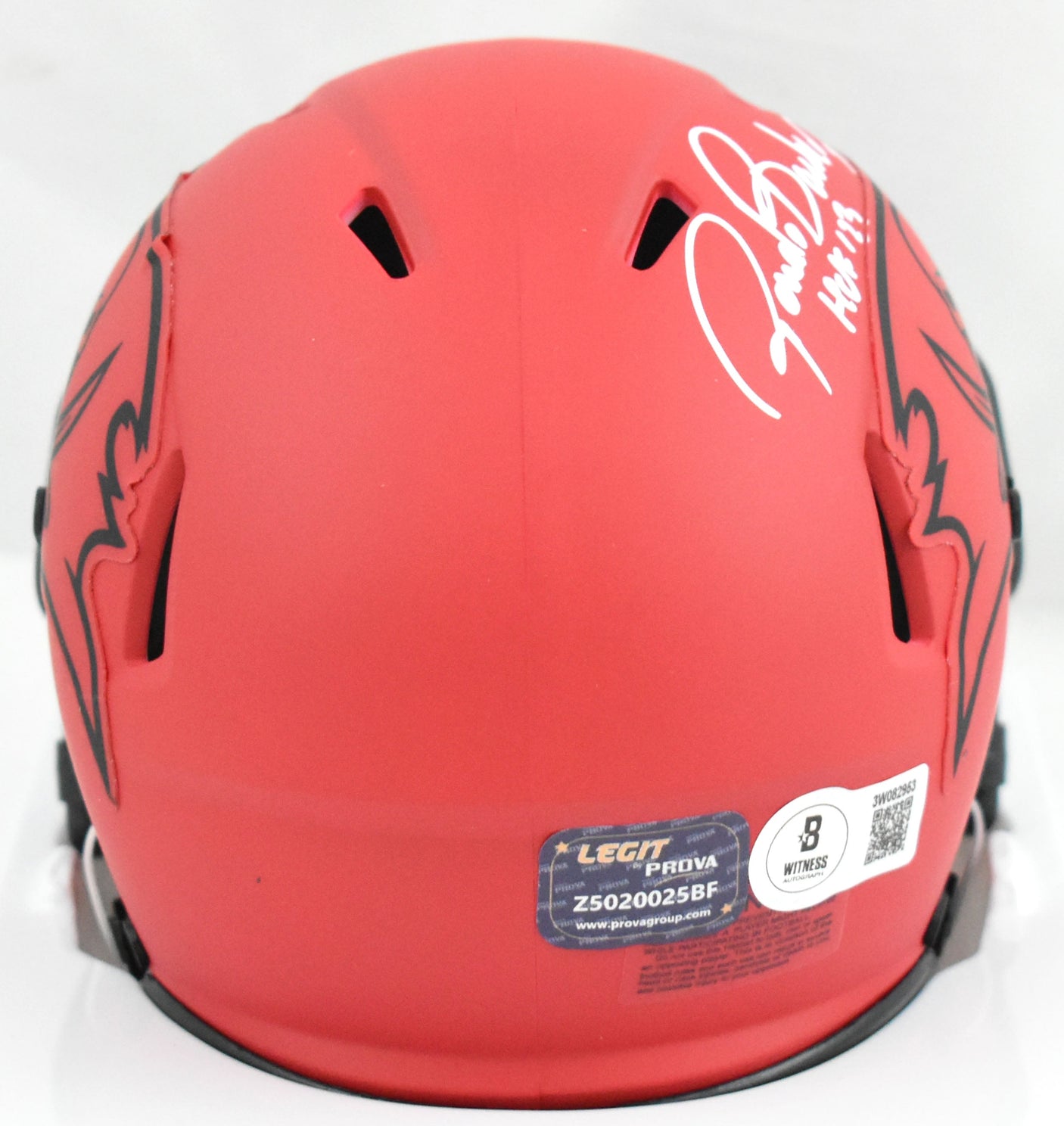 Ronde Barber Autographed Buccaneers Rave Speed Mini Helmet HOF - Beckett W Holo