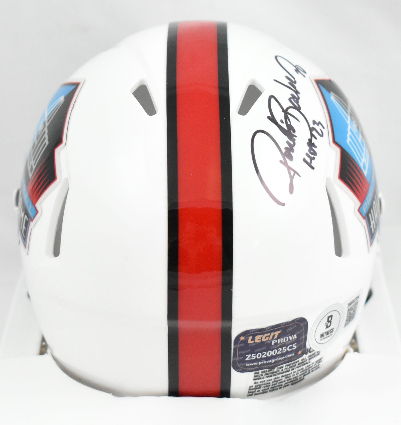 Ronde Barber Autographed Buccaneers HOF Speed Mini Helmet HOF - Beckett W Holo
