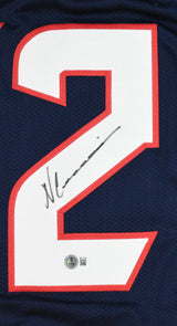 Nico Collins Autographed Blue Pro Style Jersey - Beckett W Hologram *Black