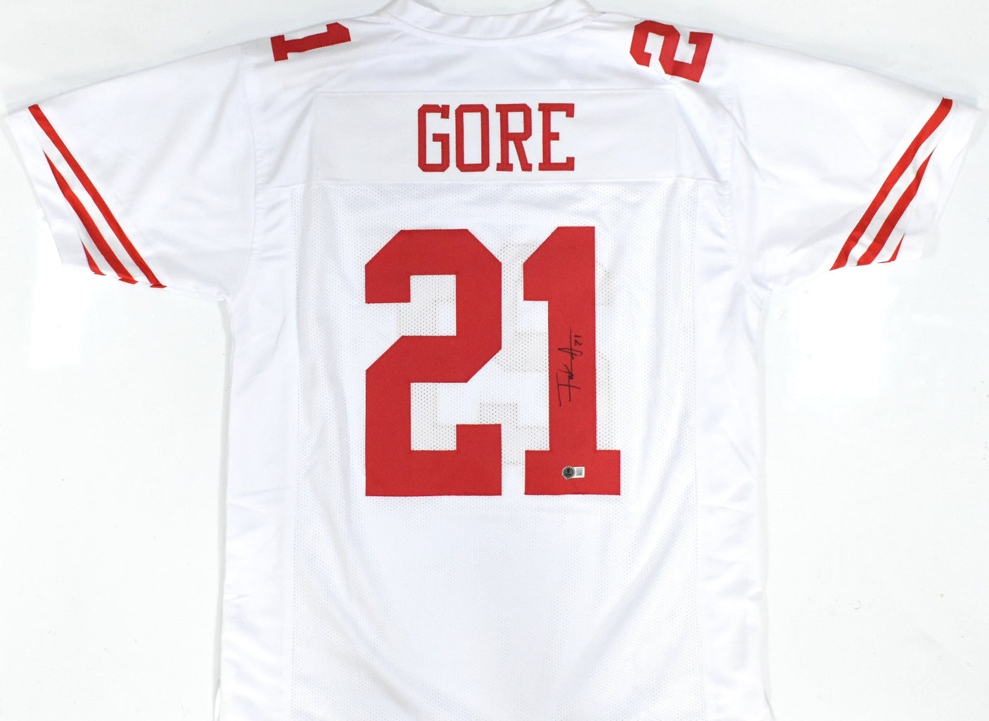 Frank Gore Autographed White Pro Style Jersey - Beckett W Hologram *Black