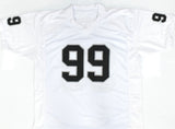Warren Sapp Autographed White Pro Style Jersey w/HOF- Beckett W Hologram *Silver