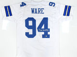 DeMarcus Ware Autographed White Pro Style Jersey - Beckett W Hologram *Silver