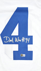 DeMarcus Ware Autographed White Pro Style Jersey - Beckett W Hologram *Silver