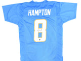 Omarion Hampton Autographed Blue Pro Style Jersey - Beckett W Hologram *Black