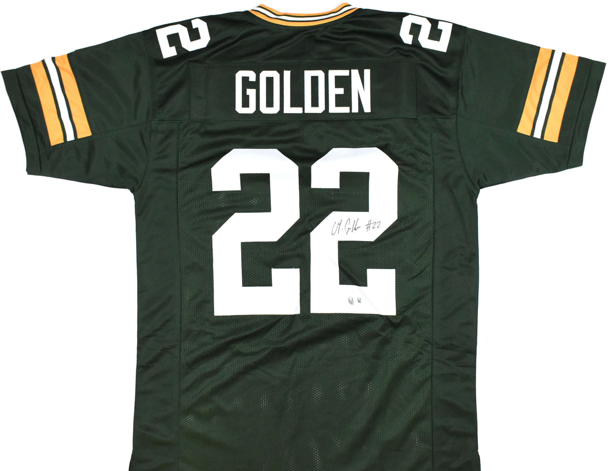 Matthew Golden Autographed Green Pro Style Jersey - Beckett W Hologram *Black