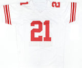 Tiki Barber Autographed White Pro Style Jersey - Beckett W Hologram *Black