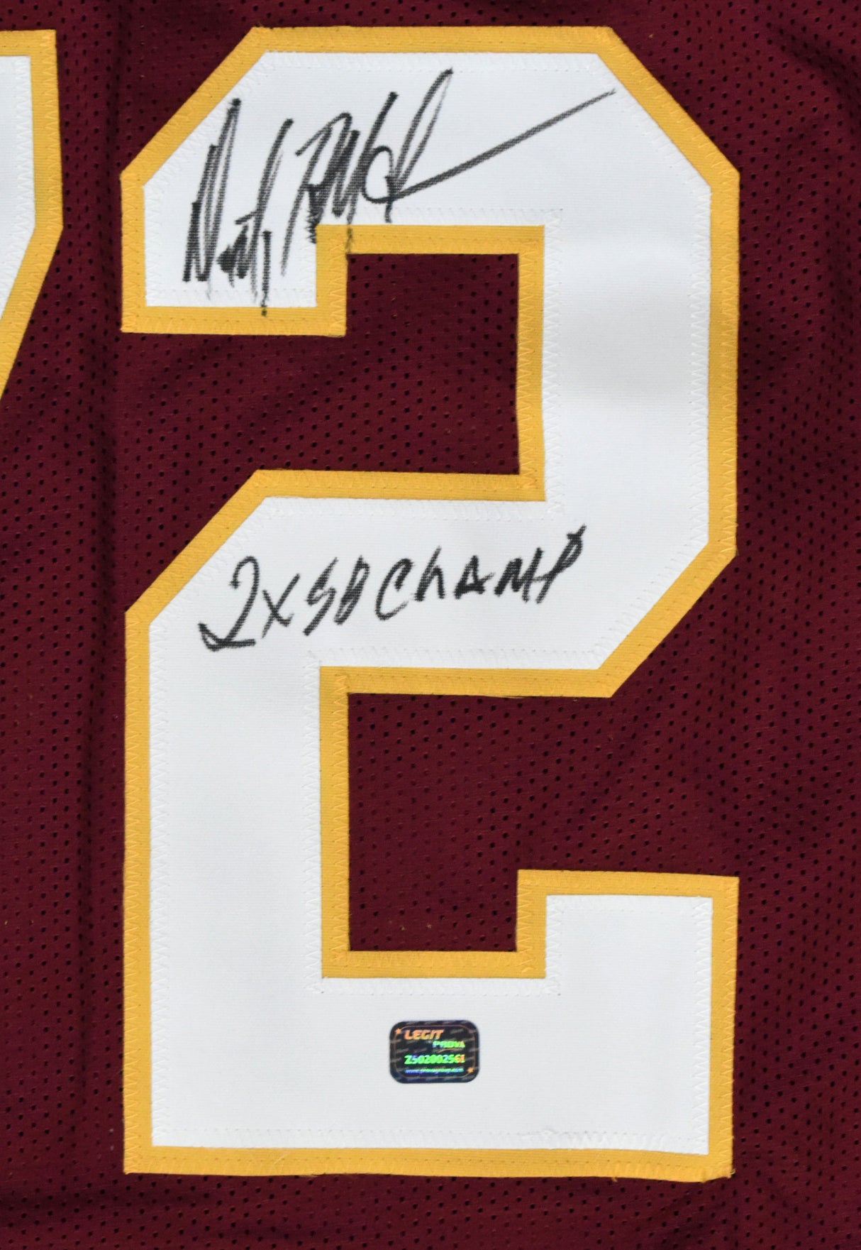 Dexter Manley Autographed Maroon Pro Style Jersey 2x SB Champ - Prova *Black