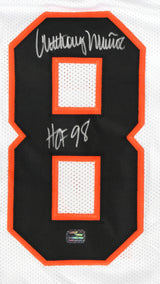 Anthony Munoz Autographed White Pro Style Jersey HOF - Prova *Silver