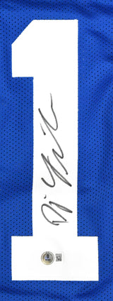 DJ Giddens Autographed Blue Pro Style Jersey - Beckett W Hologram *Black