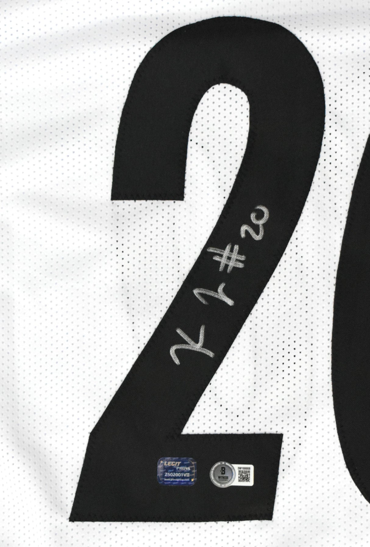 Kaleb Johnson Autographed White Pro Style Jersey - Beckett W Hologram *Silver