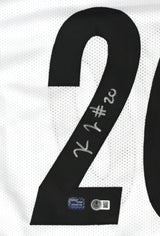 Kaleb Johnson Autographed White Pro Style Jersey - Beckett W Hologram *Silver