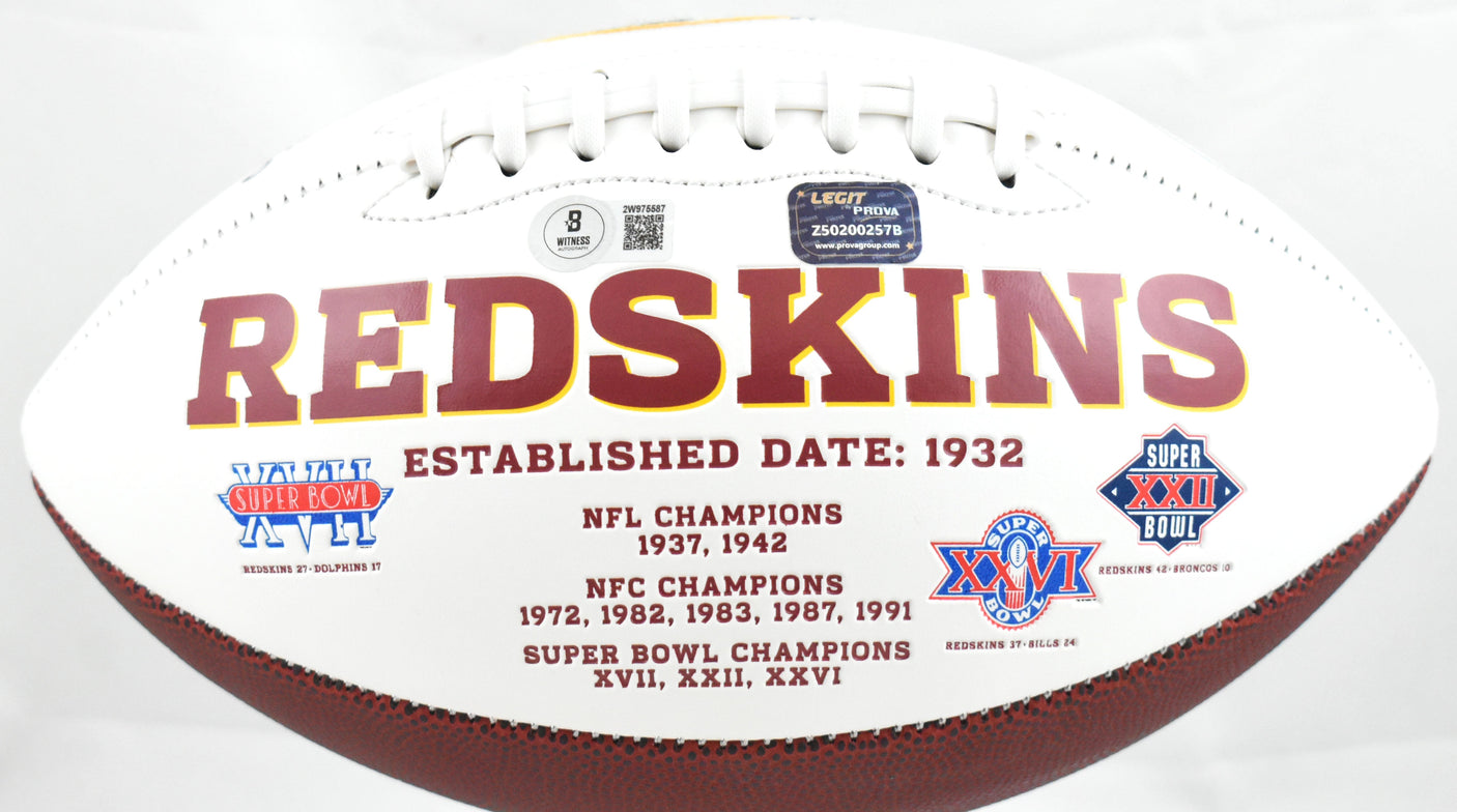 Joe Theismann Autographed Washington Redskins Logo Football 4 Insc.- Beckett W