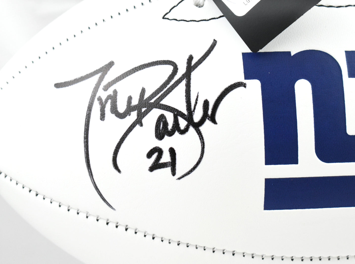 Tiki Barber Autographed New York Giants Logo Football - Beckett W Hologram