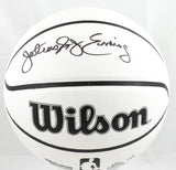 Julius Erving Autographed NBA Wilson Canvas Edition Basketball - Beckett W Holo