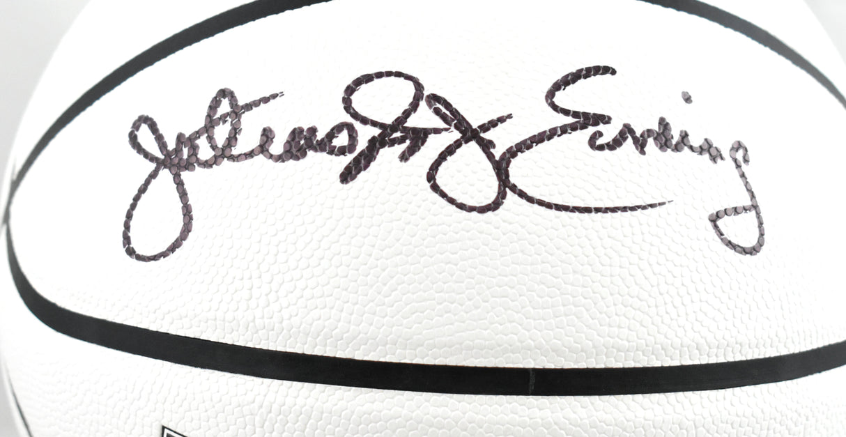 Julius Erving Autographed NBA Wilson Canvas Edition Basketball - Beckett W Holo