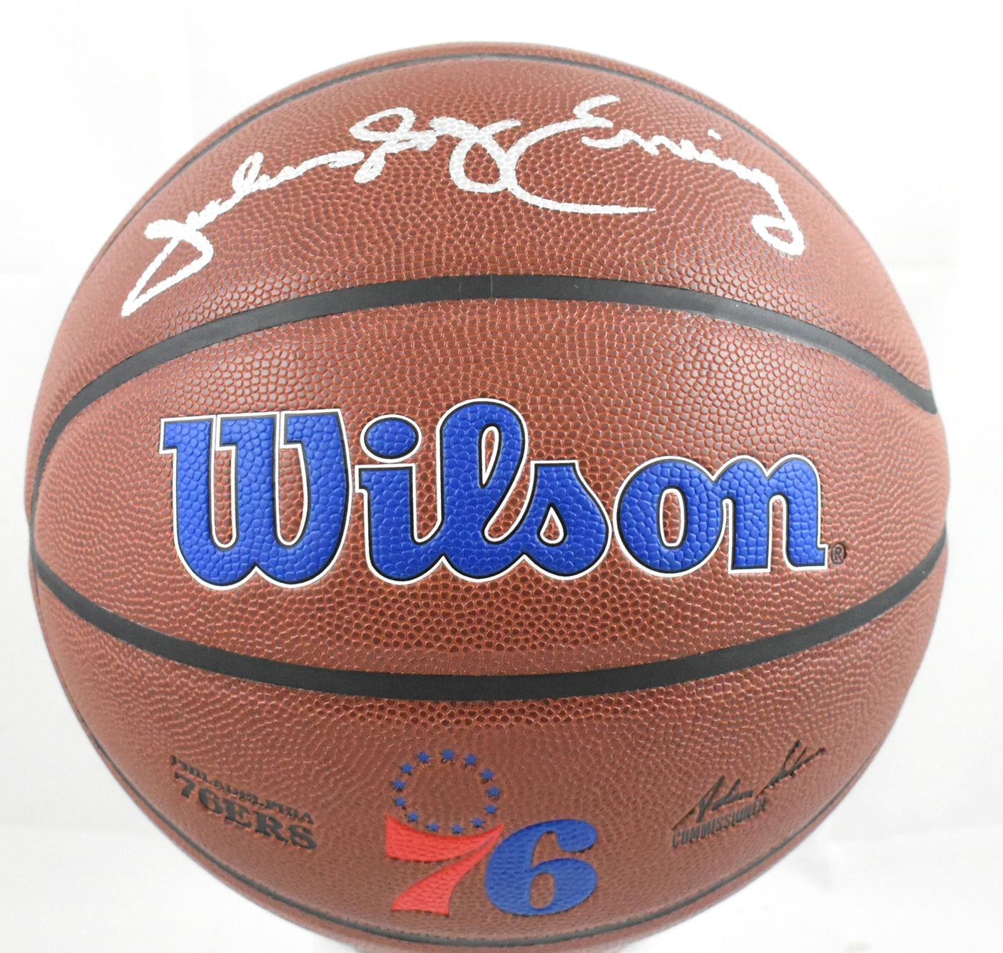 Julius Erving Autographed NBA Wilson Logo Basketball - Beckett W Hologram