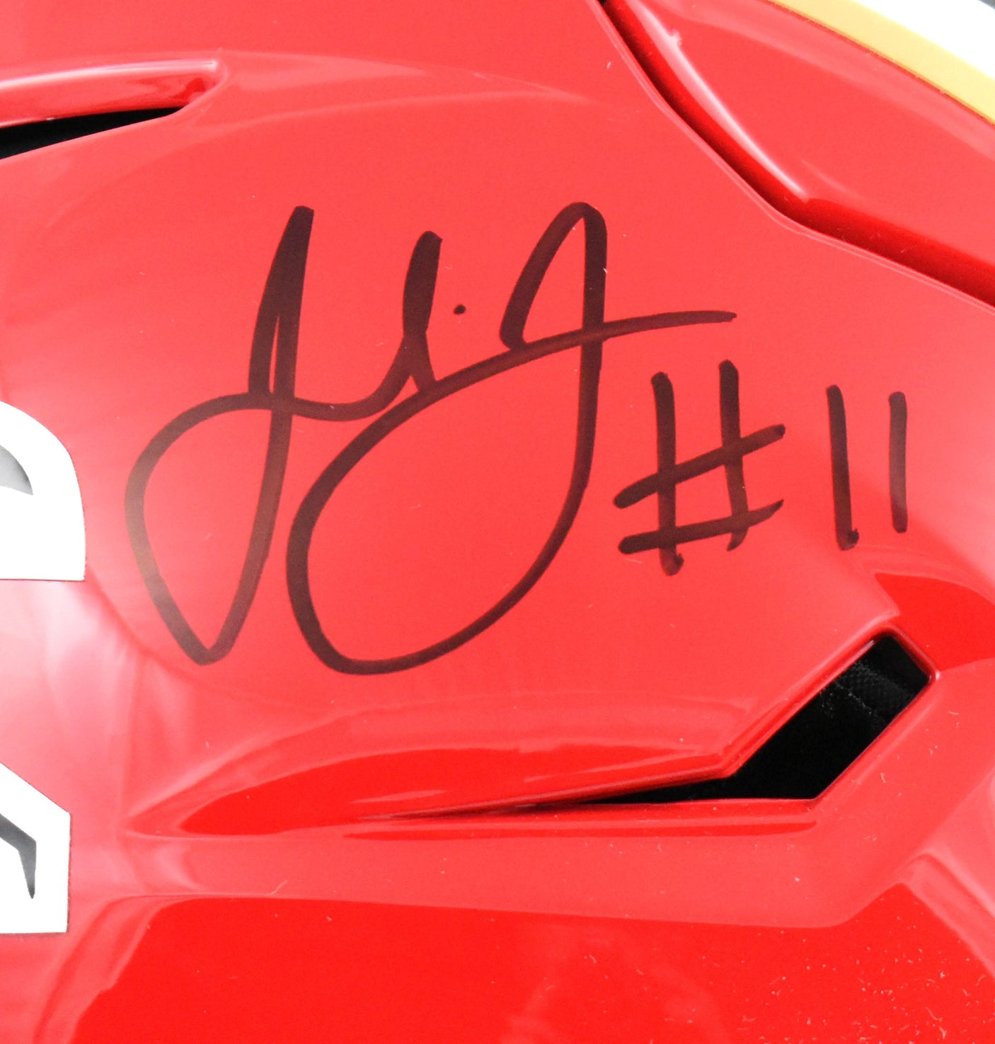 Julio Jones Autographed Falcons 66-69 F/S Speed Flex Helmet - Beckett W Hologram