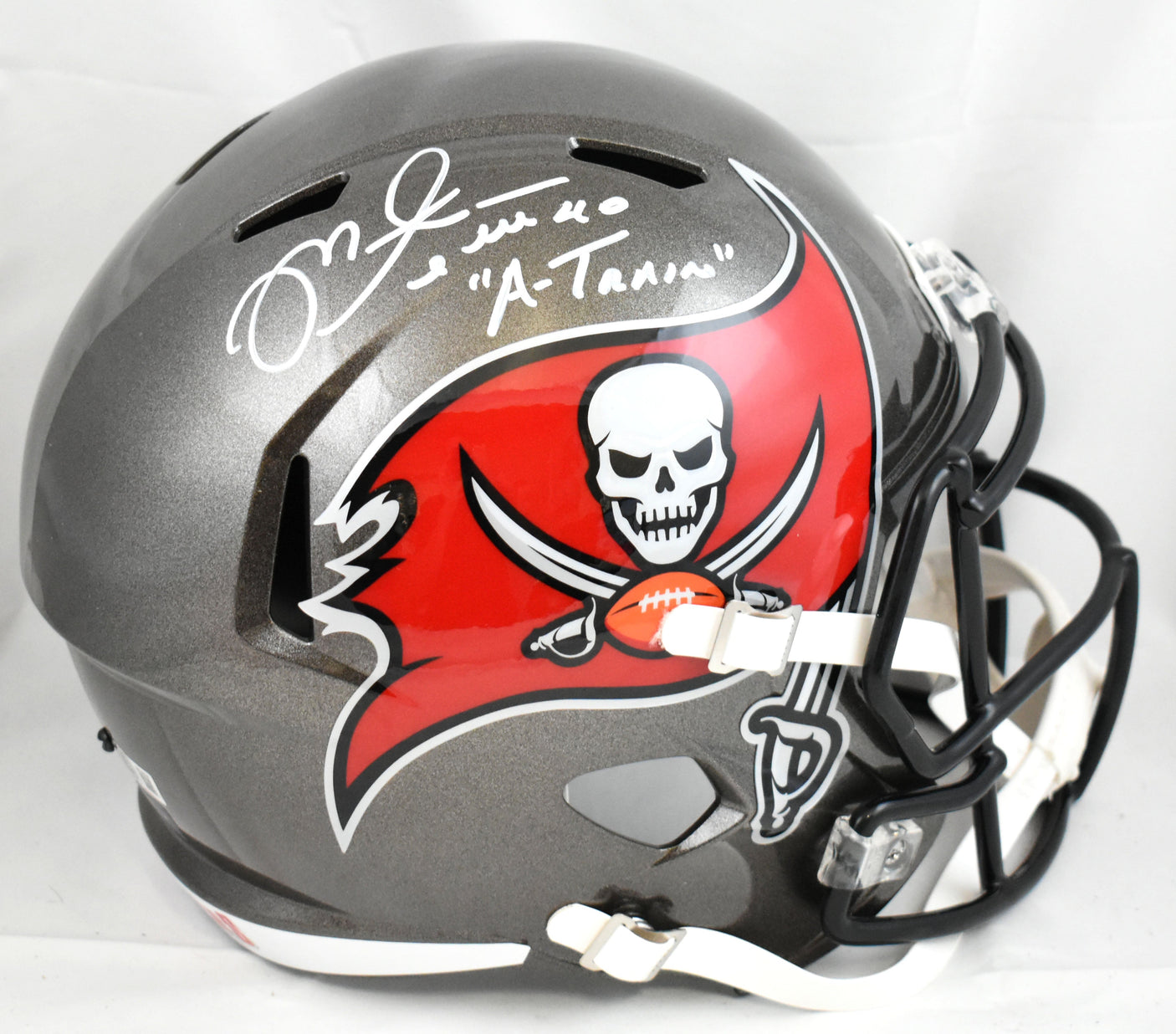 Mike Alstott Autographed Buccaneers F/S Speed Helmet A-Train - Beckett W Holo