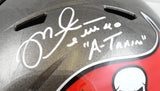 Mike Alstott Autographed Buccaneers F/S Speed Helmet A-Train - Beckett W Holo