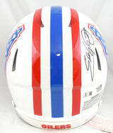 Eddie George Earl Campbell Signed Oilers F/S Speed Authentic Helmet- Fanatics BA