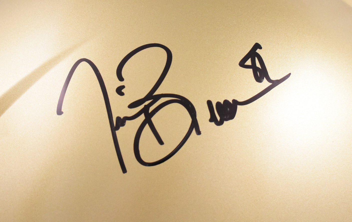 Tim Brown Autographed Notre Dame F/S Speed Helmet - Fanatics *Black