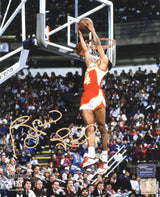 Spud Webb Autographed Alanta Hawks 8x10 Slam Dunk Photo - Prova *Gold