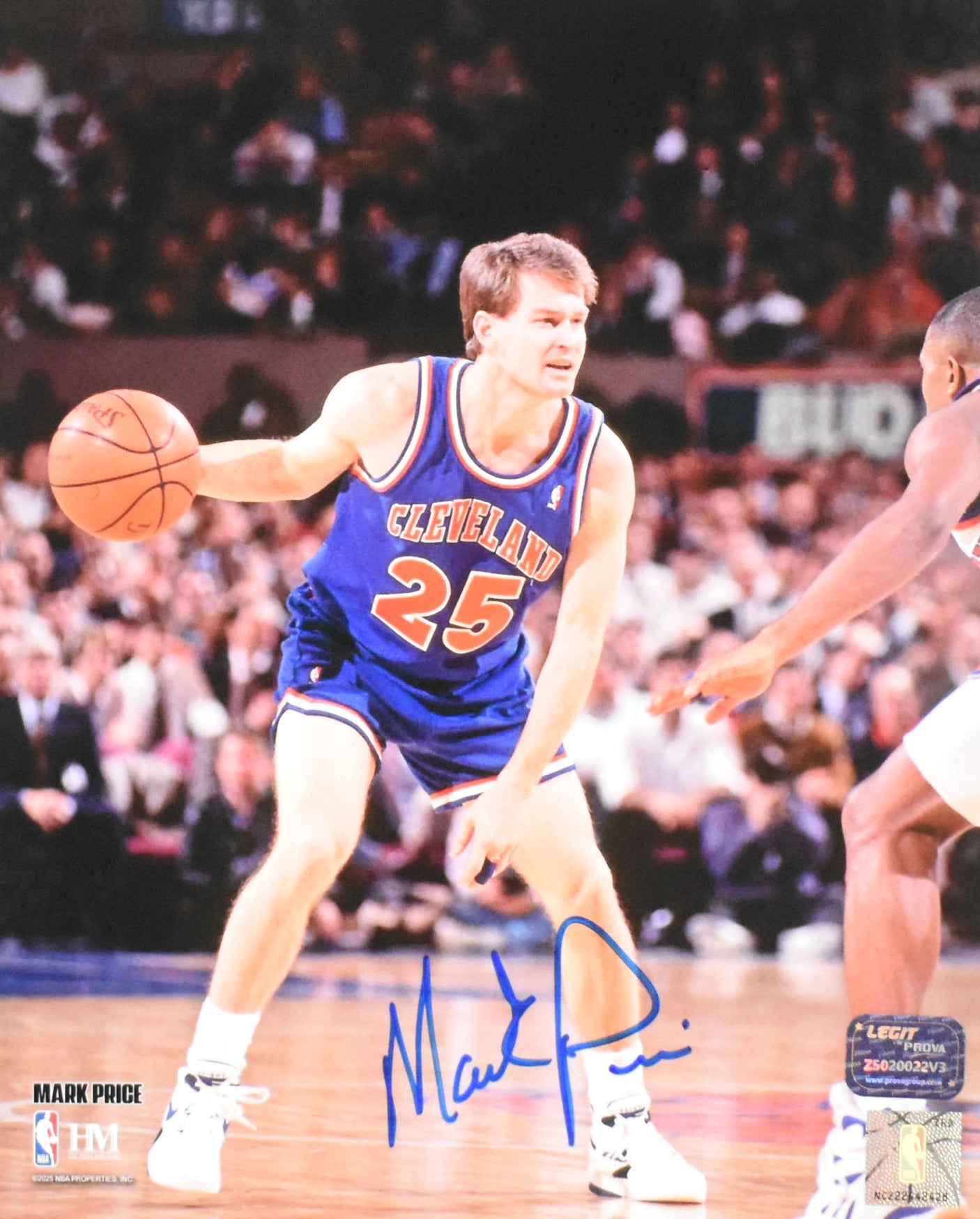 Mark Price Autographed Cleveland Cavaliers 8x10 Dribble Photo - Prova *Blue