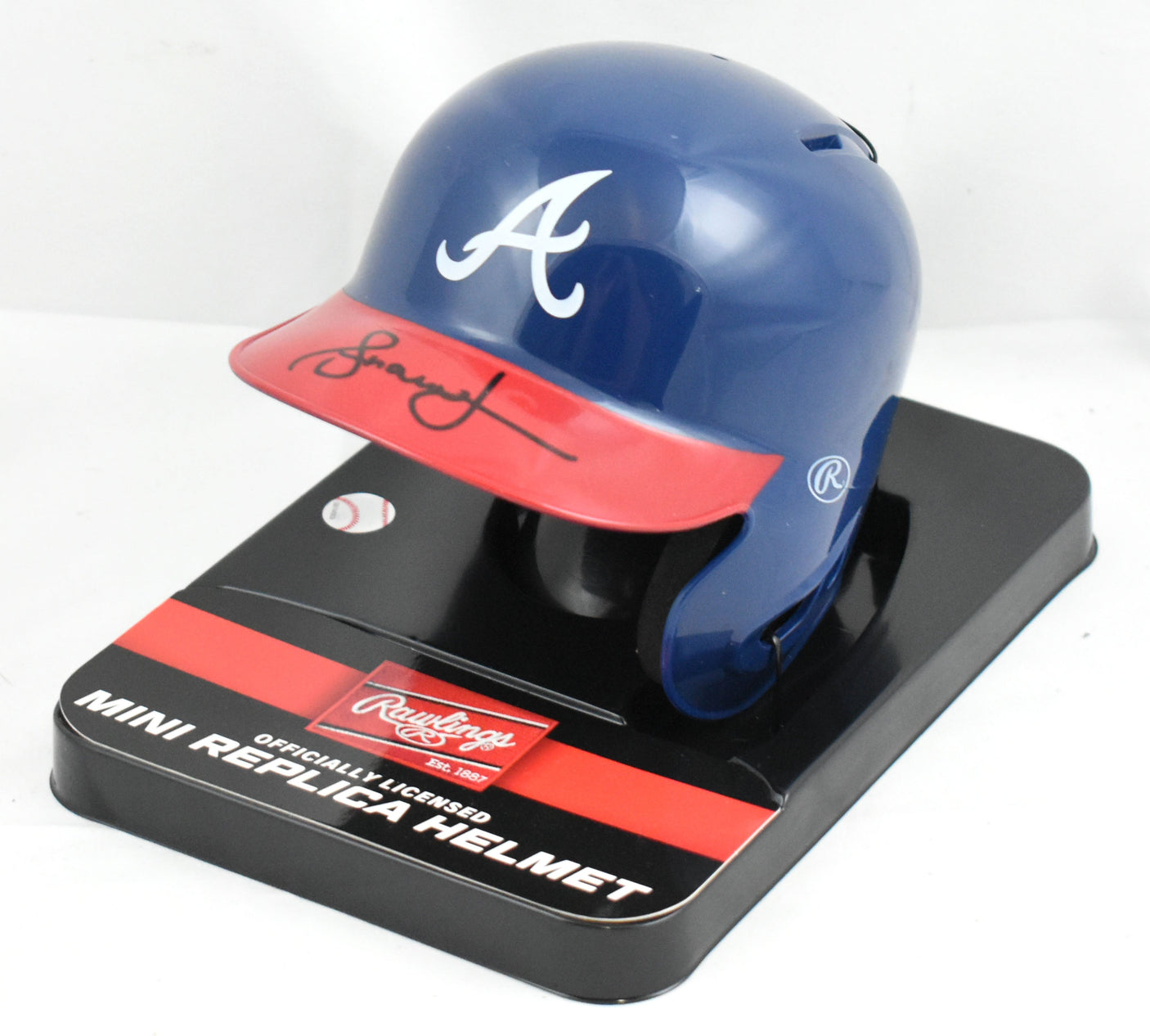 Andruw Jones Autographed Atlanta Braves Mini Helmet- Beckett W Hologram *Black