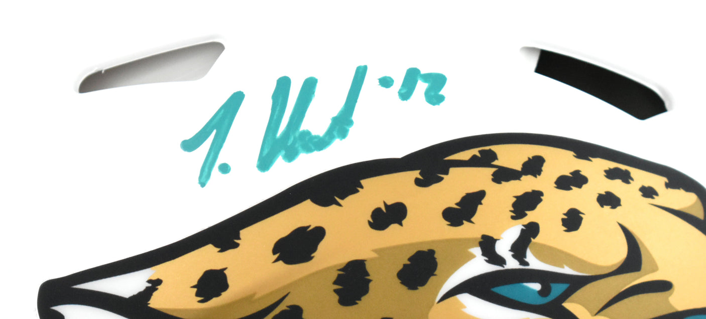 Travis Hunter Autographed Jaguars F/S 2024 Speed Authentic Helmet-Beckett W Holo