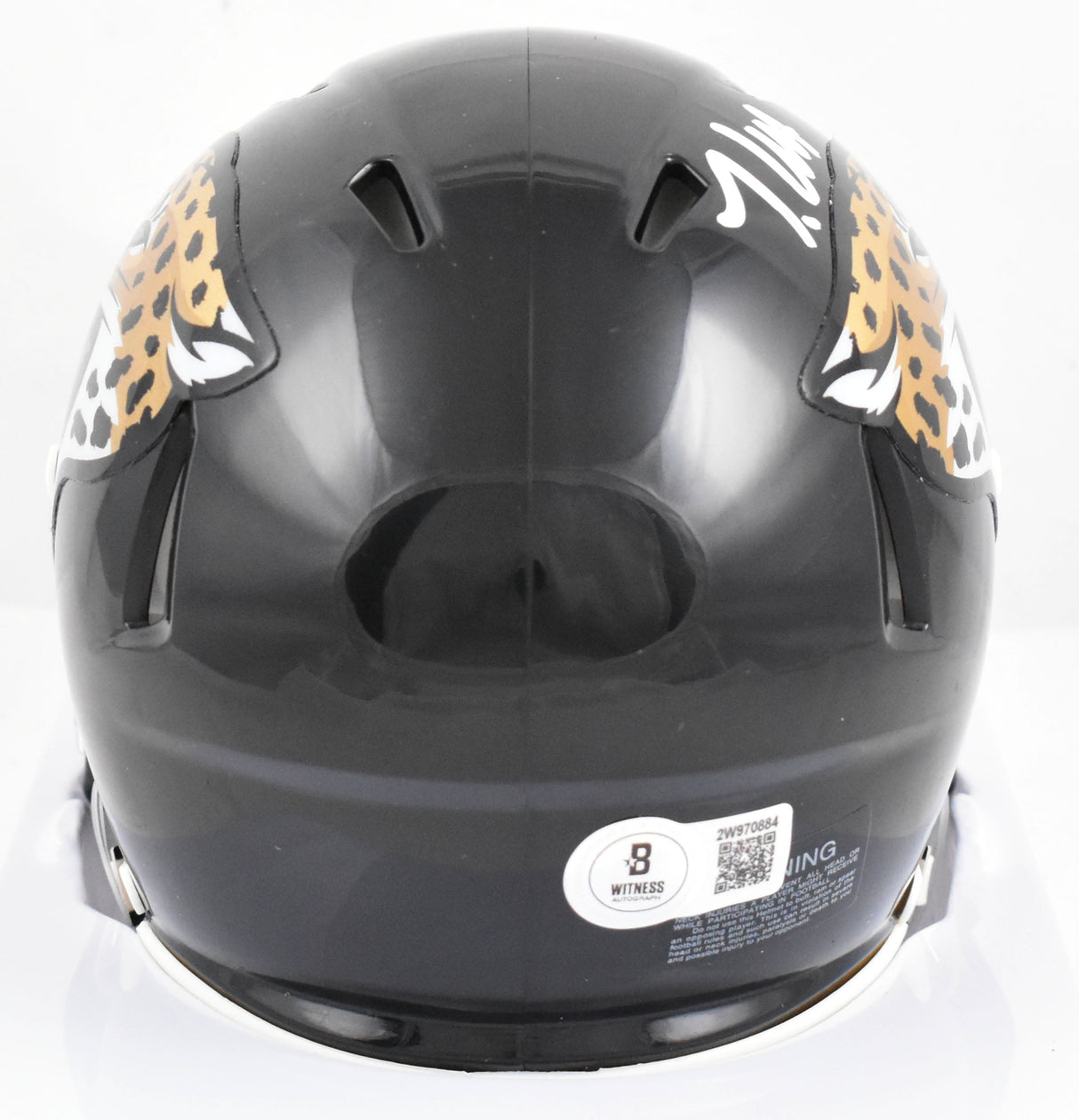 Travis Hunter Autographed Jacksonville Jaguars Speed Mini Helmet- Beckett W Holo