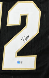 Travis Hunter Autographed Black College Style Jersey - Beckett W Hologram *Black