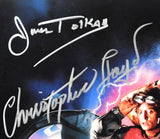 Back to the Future Autographed 16x20 (5) Cast Photo Michael J. Fox - Beckett W