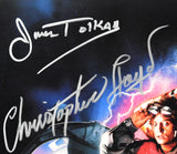 Back to the Future Autographed 16x20 (5) Cast Photo Michael J. Fox - Beckett W