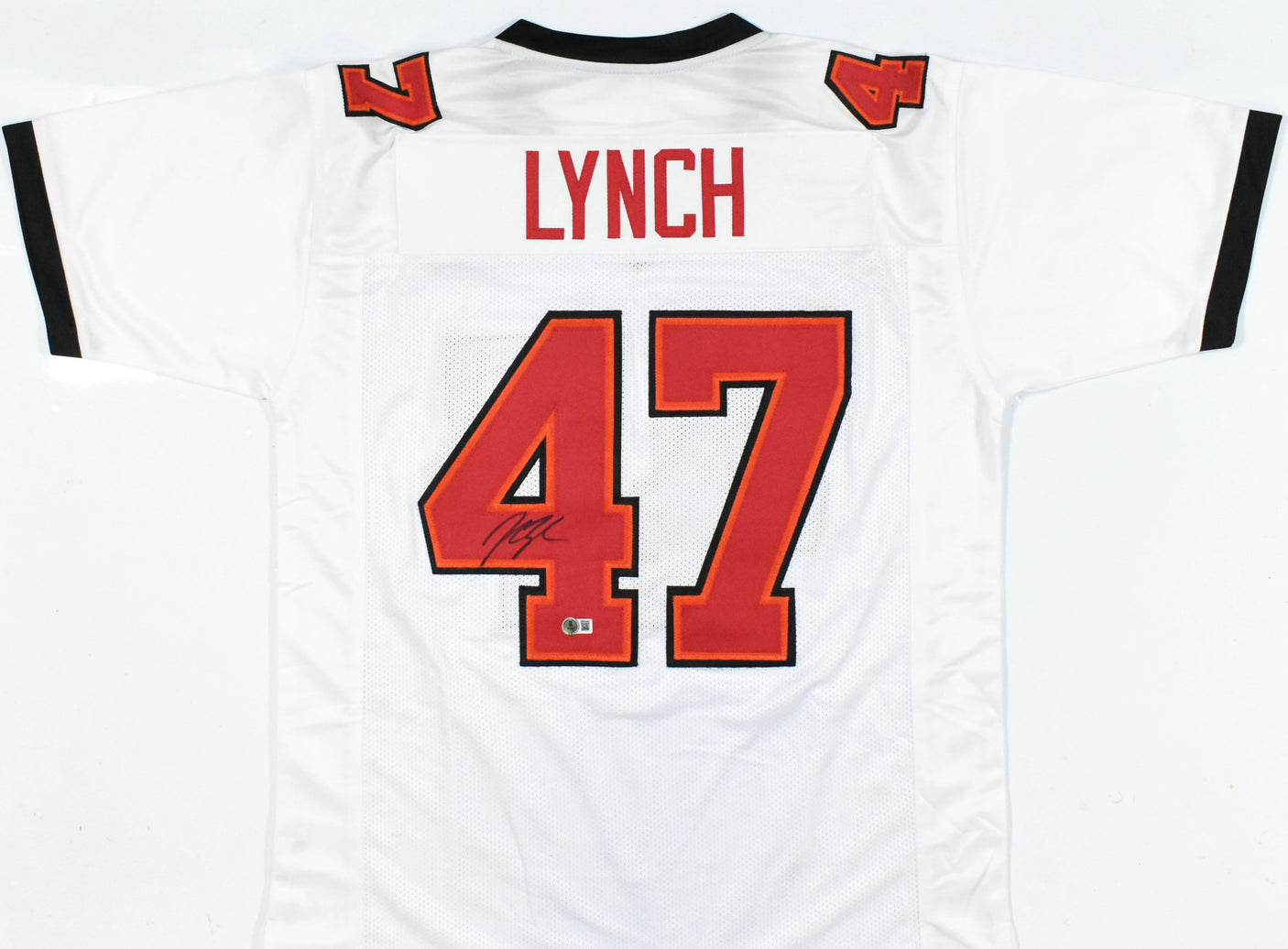 John Lynch Autographed White Pro Style Jersey - Beckett W Hologram *Black