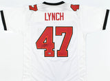 John Lynch Autographed White Pro Style Jersey - Beckett W Hologram *Black