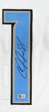 Calvin Johnson Autographed White Pro Style Jersey - Beckett W Hologram *Silver