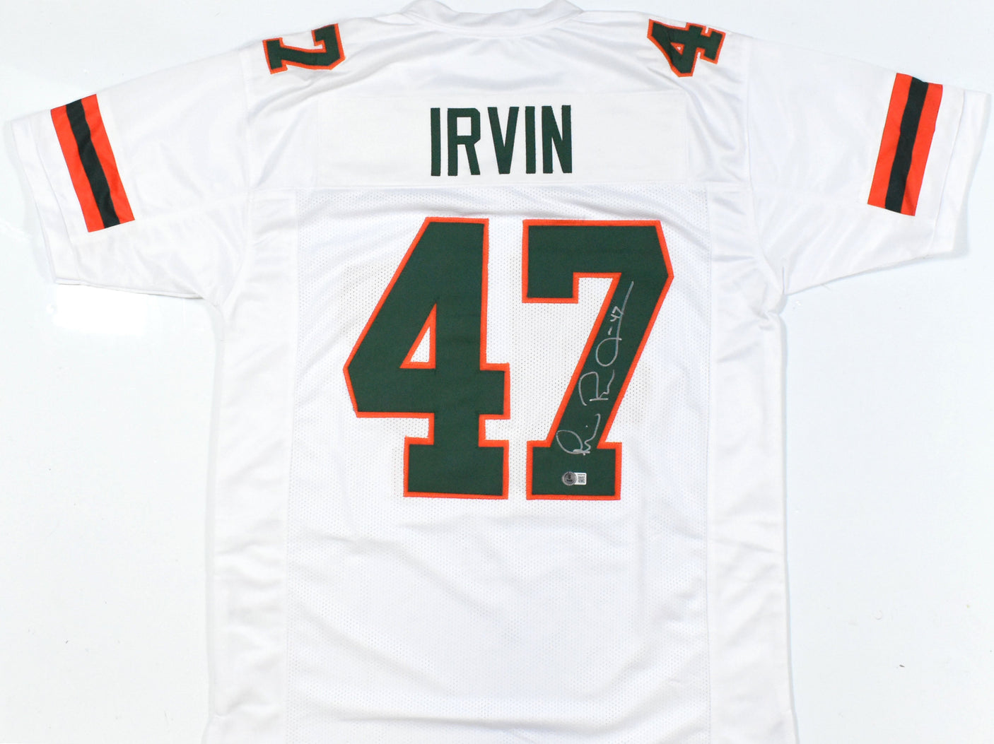 Michael Irvin Autographed White College Style Jersey- Beckett W Hologram *Silver