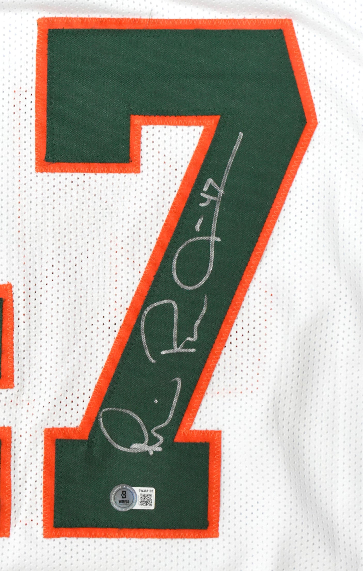 Michael Irvin Autographed White College Style Jersey- Beckett W Hologram *Silver