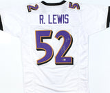 Ray Lewis Autographed White Pro Style Jersey w/HOF - Beckett W Hologram *Silver