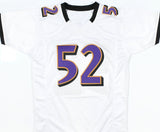 Ray Lewis Autographed White Pro Style Jersey w/HOF - Beckett W Hologram *Silver