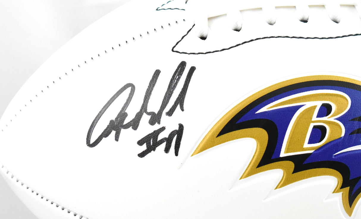 Anquan Boldin Autographed Baltimore Ravens Logo Football - Beckett W Hologram