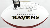 Anquan Boldin Autographed Baltimore Ravens Logo Football - Beckett W Hologram