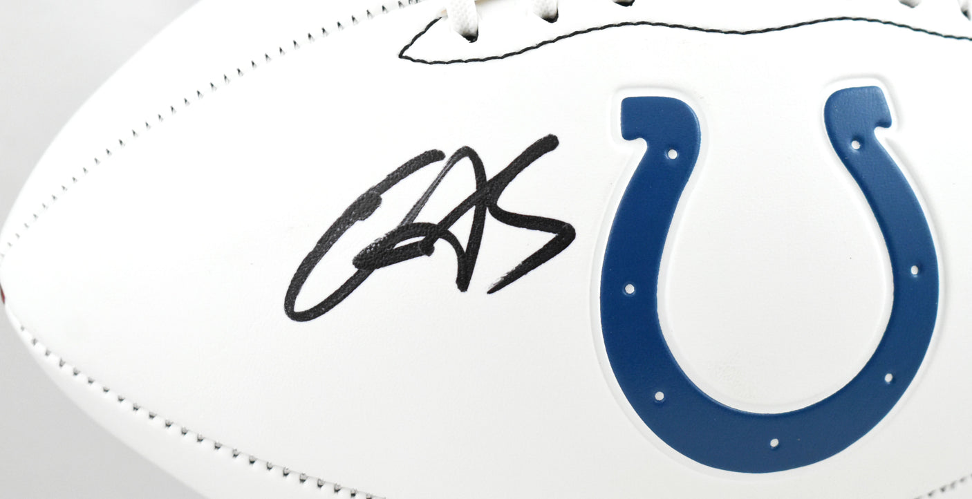 Edgerrin James Autographed Indianapolis Colts Logo Football - Beckett W Hologram