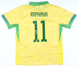 Raphinha Autographed Brazil Home Soccer Jersey #11 - Beckett Hologram *L