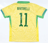 Gabriel Martinelli Autographed Brazil Home Soccer Jersey #11-Beckett Hologram *L