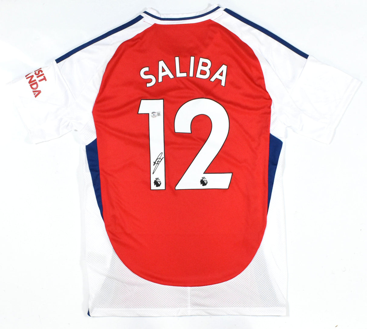 William Saliba Autographed Arsenal Home Soccer Jersey #12 - Beckett Hologram *L
