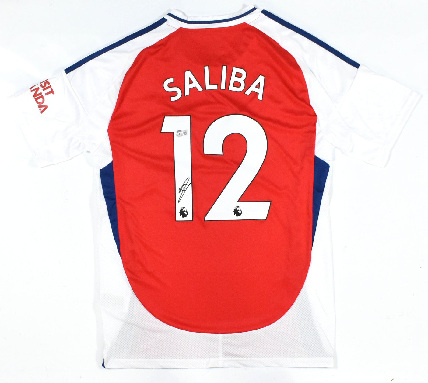 William Saliba Autographed Arsenal Home Soccer Jersey #12 - Beckett Hologram *L