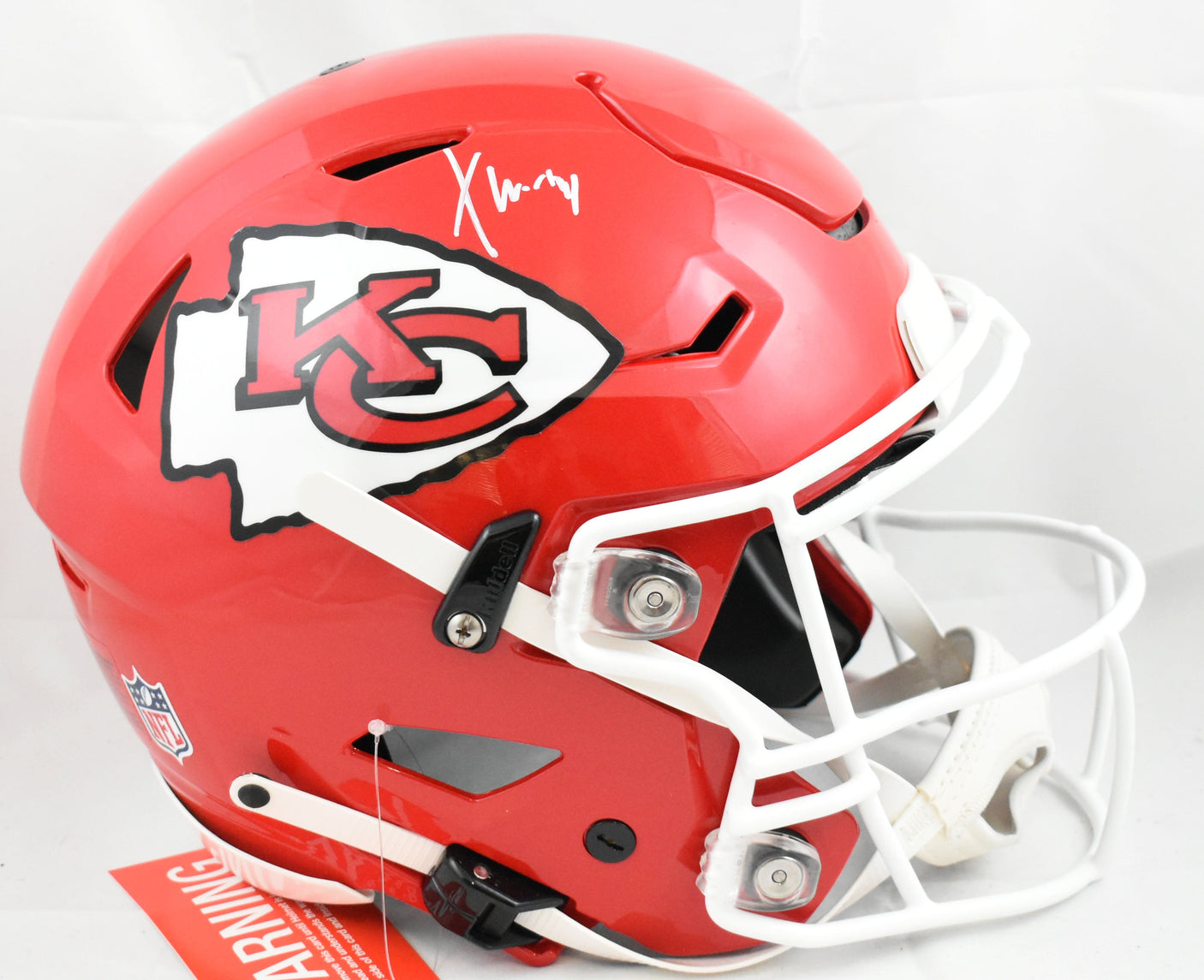 Xavier Worthy Autographed Kansas City Chiefs F/S Speed Flex Helmet - Fanatics