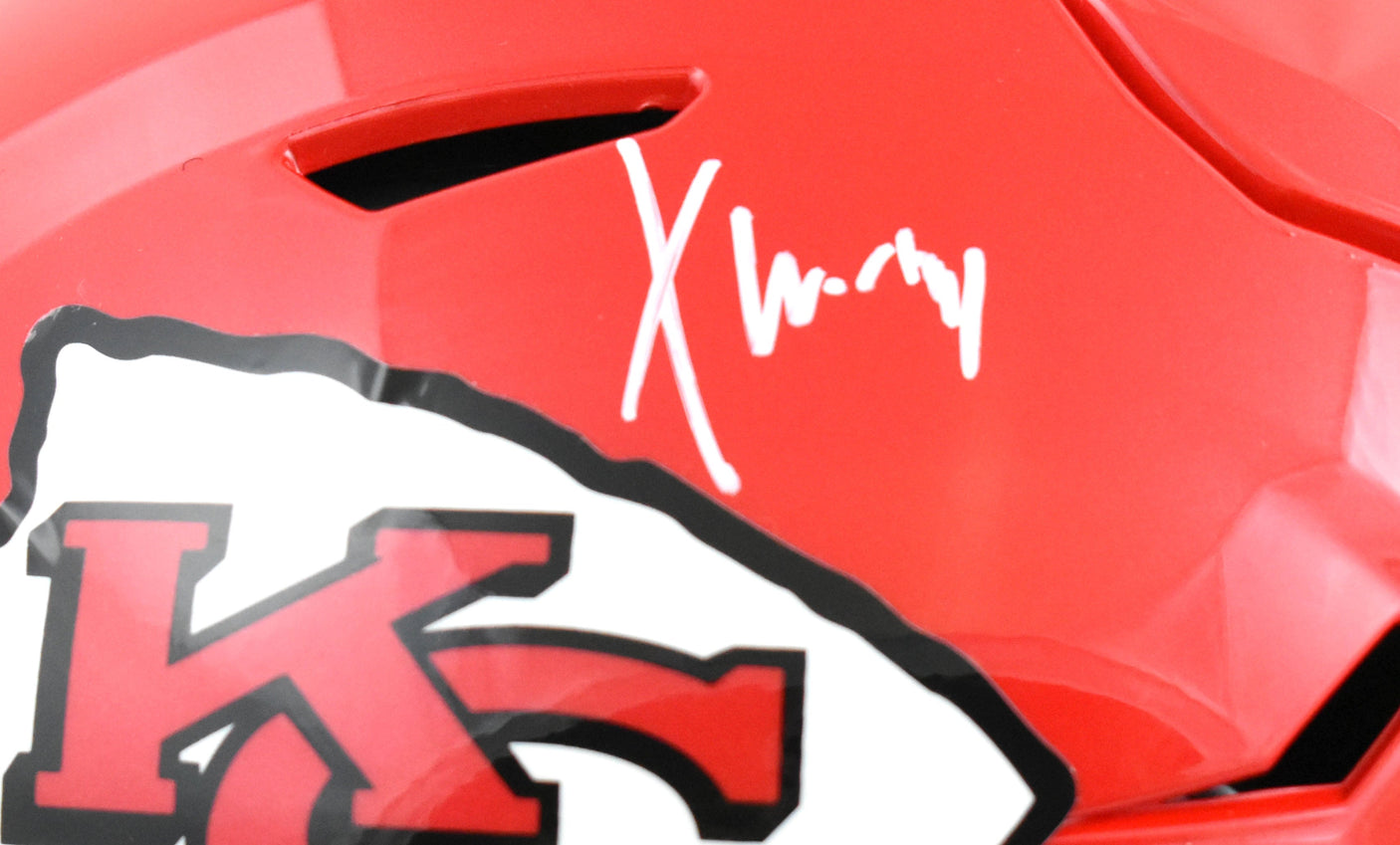 Xavier Worthy Autographed Kansas City Chiefs F/S Speed Flex Helmet - Fanatics