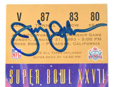Jimmy Johnson Autographed Cowboys Replica Super Bowl XXVII Ticket - Beckett Holo